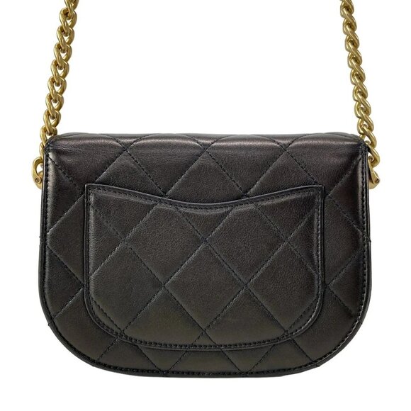 Auth CHANEL Mini Matelasse AS2484 Black Lambskin Shoulder Bag gold hardware - Picture 4 of 14